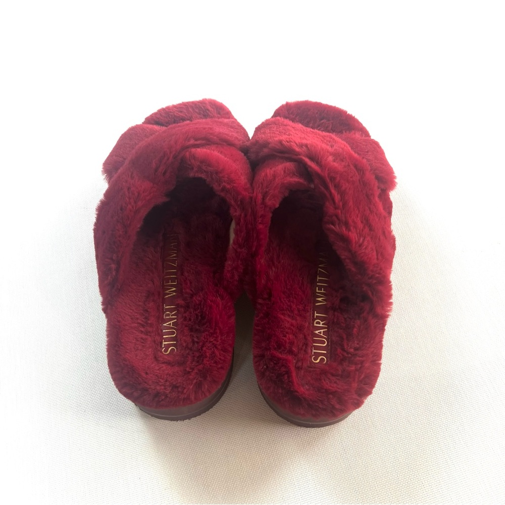 Stuart Weitzman Roza Lift Chill Furry Platform Slipper Slides Size 8.5 - Picture 4 of 9